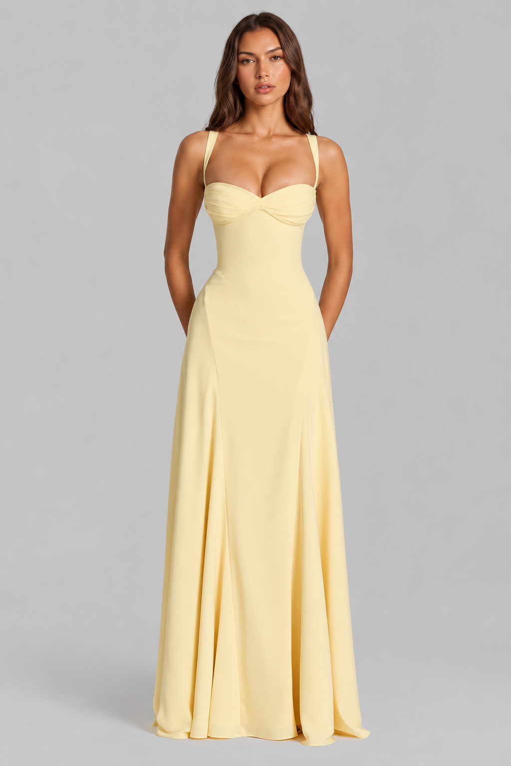 Sweetheart Maxi Dress with Lace Up Back Audrey Calvero