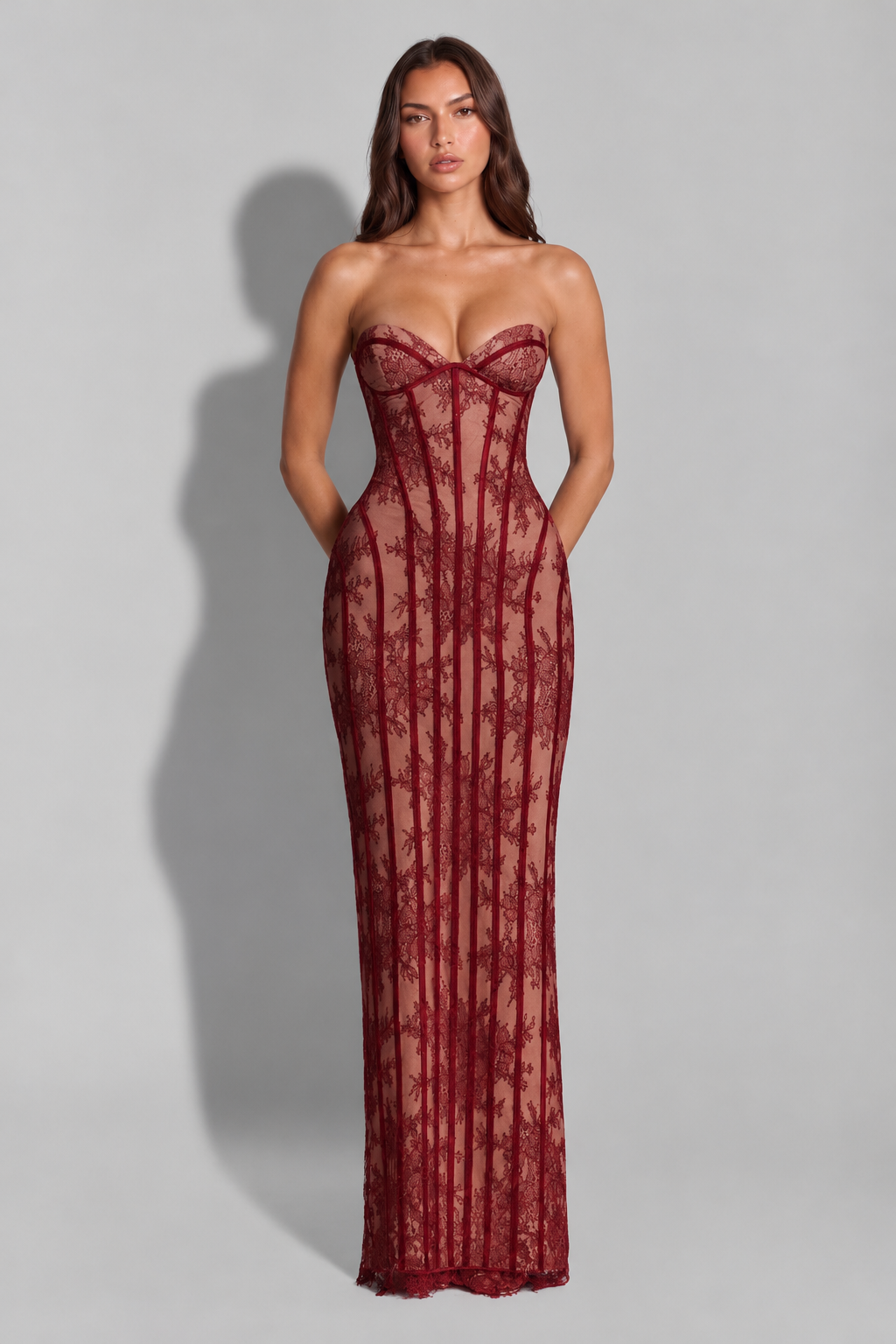 Lace Corset Wedding Dress with Lace Up Back Audrey Calvero