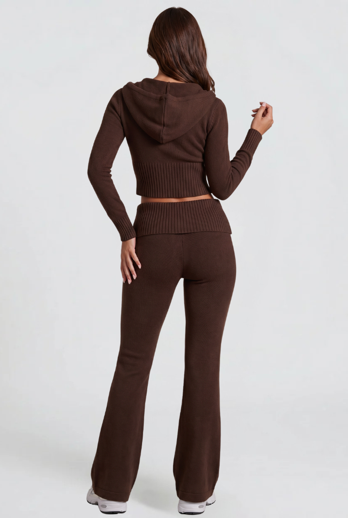 Zip-Up Hoodie & Flare Pants Set Audrey Calvero