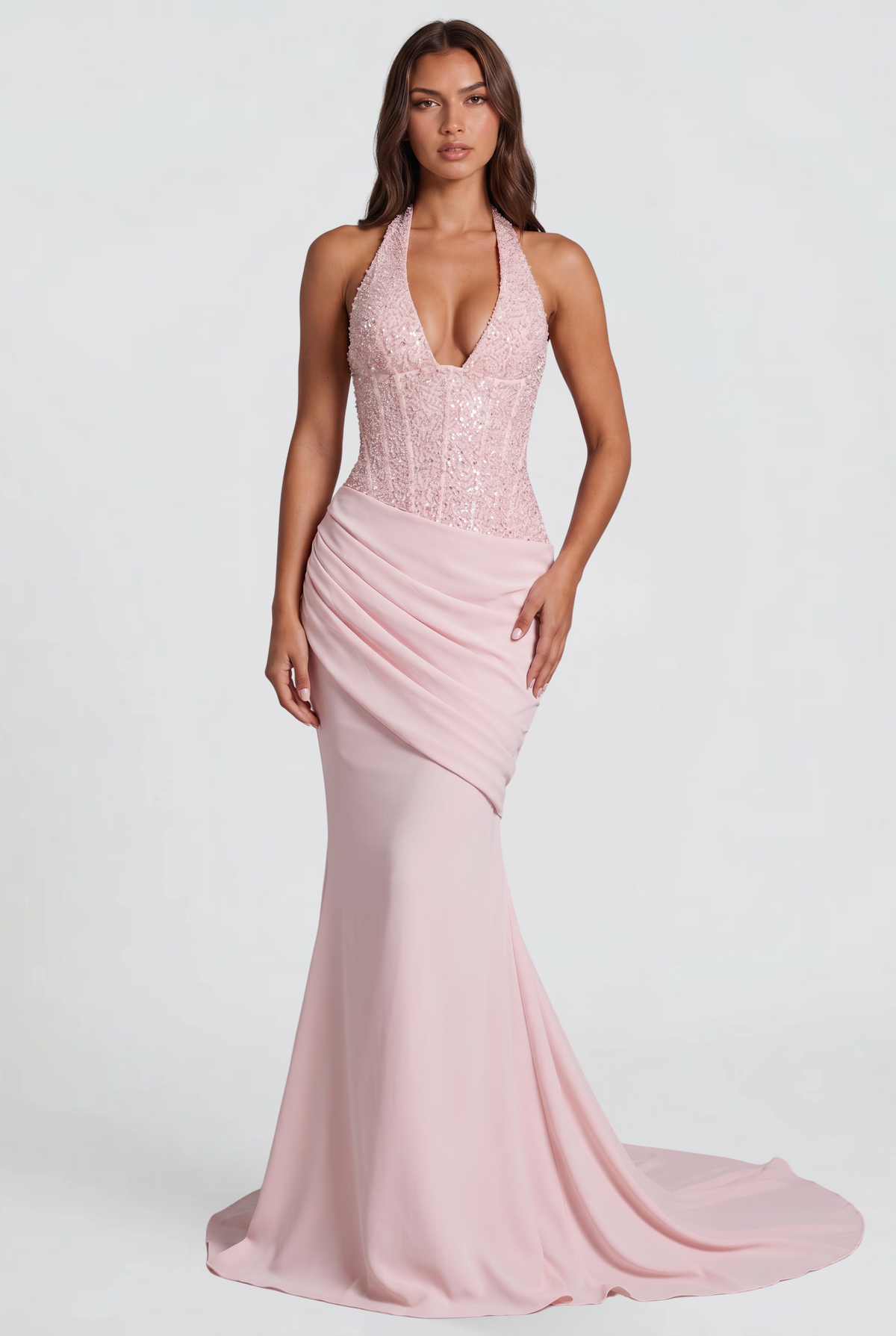 Sparkly Autumn Wedding Guest Maxi Dress Audrey Calvero