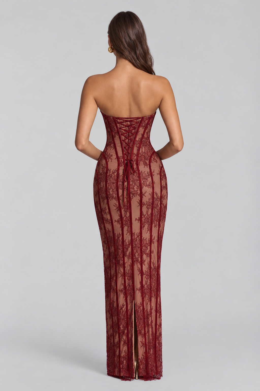 Lace Corset Wedding Dress with Lace Up Back Audrey Calvero