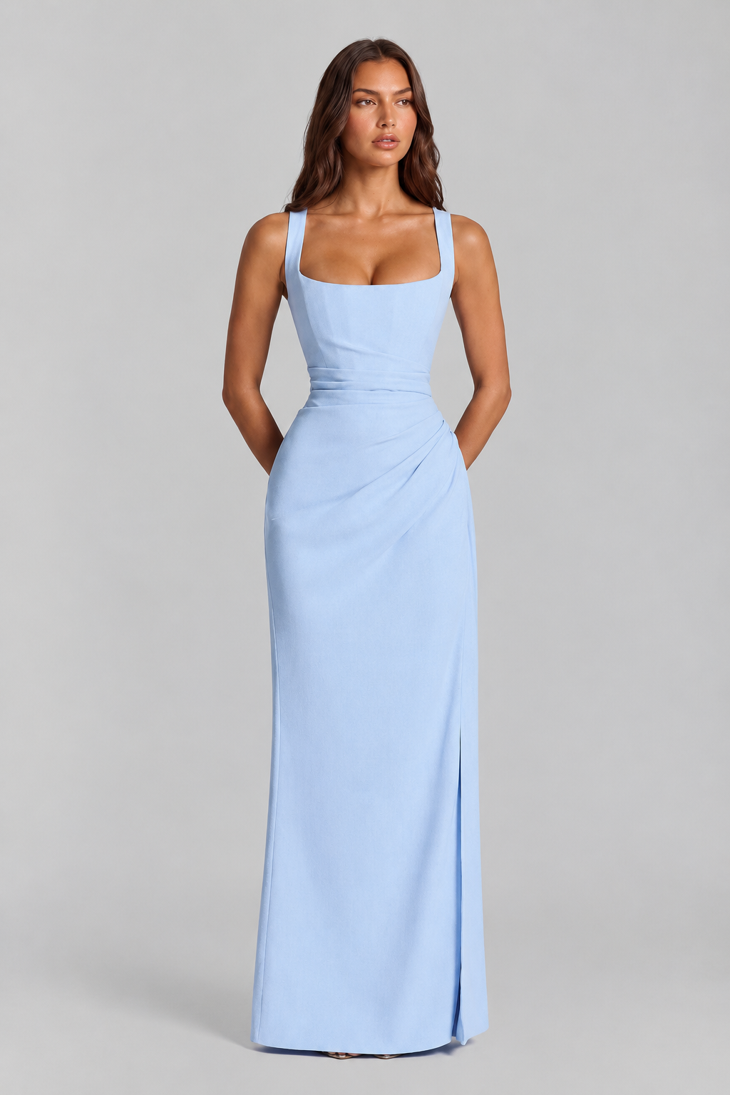 Corset Maxi Dress with Lace Up Back Audrey Calvero