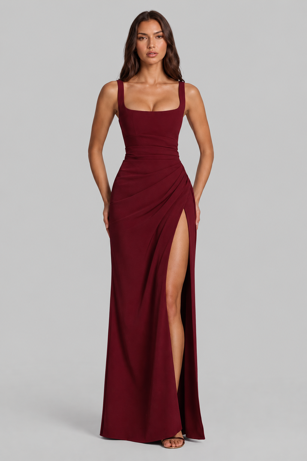 Corset Maxi Dress with Lace Up Back Audrey Calvero