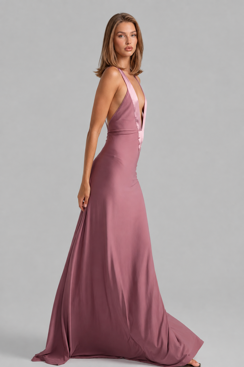 Party Maxi Dress with Satin Straps Audrey Calvero