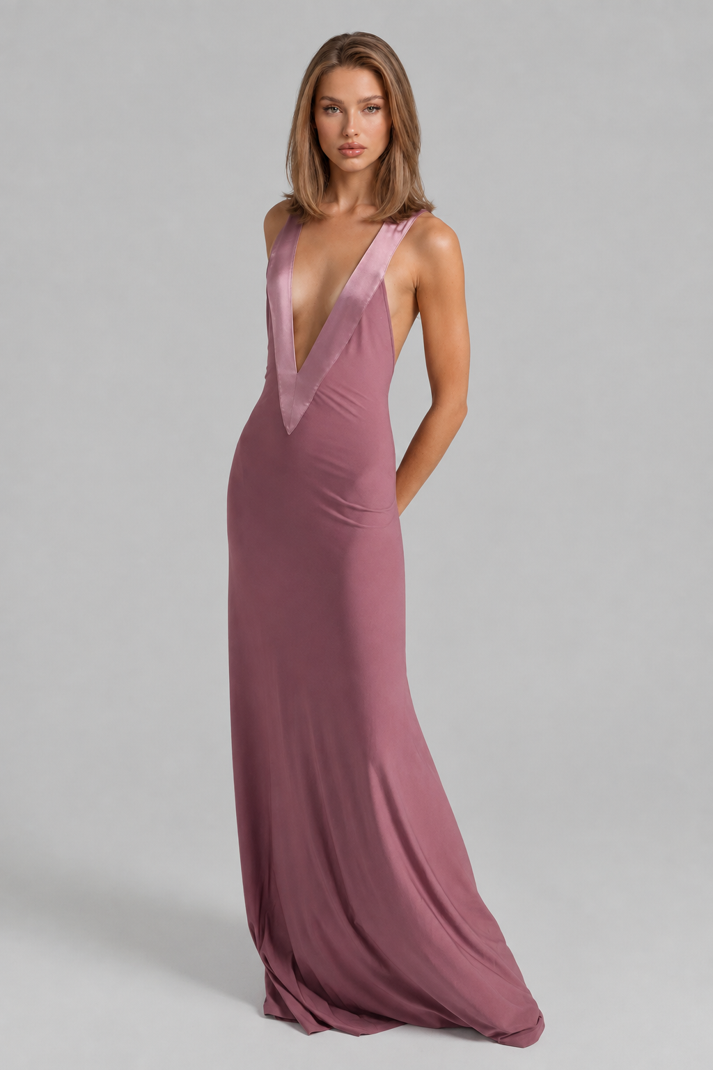 Party Maxi Dress with Satin Straps Audrey Calvero