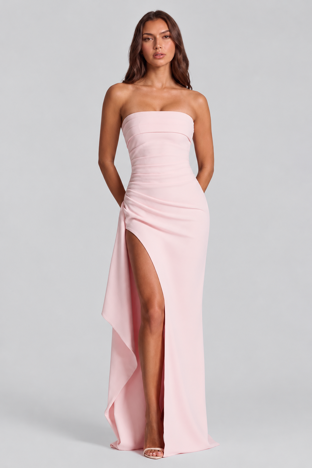 Strapless Maxi Dress with Thigh Split Audrey Calvero