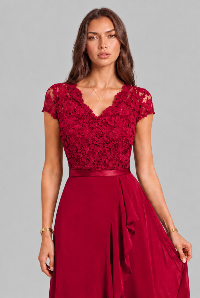 Lace Wedding Guest Midi Dress Audrey Calvero