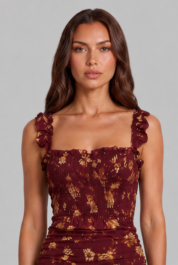 Floral Boho Retro Maxi Dress Audrey Calvero