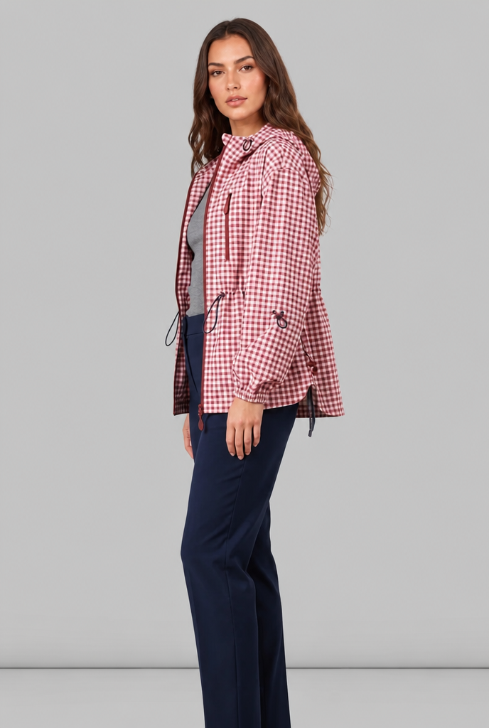 Gingham Windbreaker Jacket Audrey Calvero