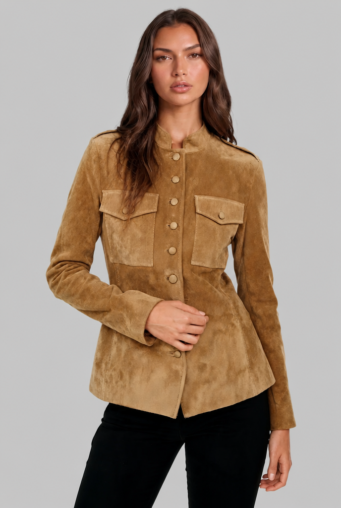 Fitted Suede Jacket Audrey Calvero