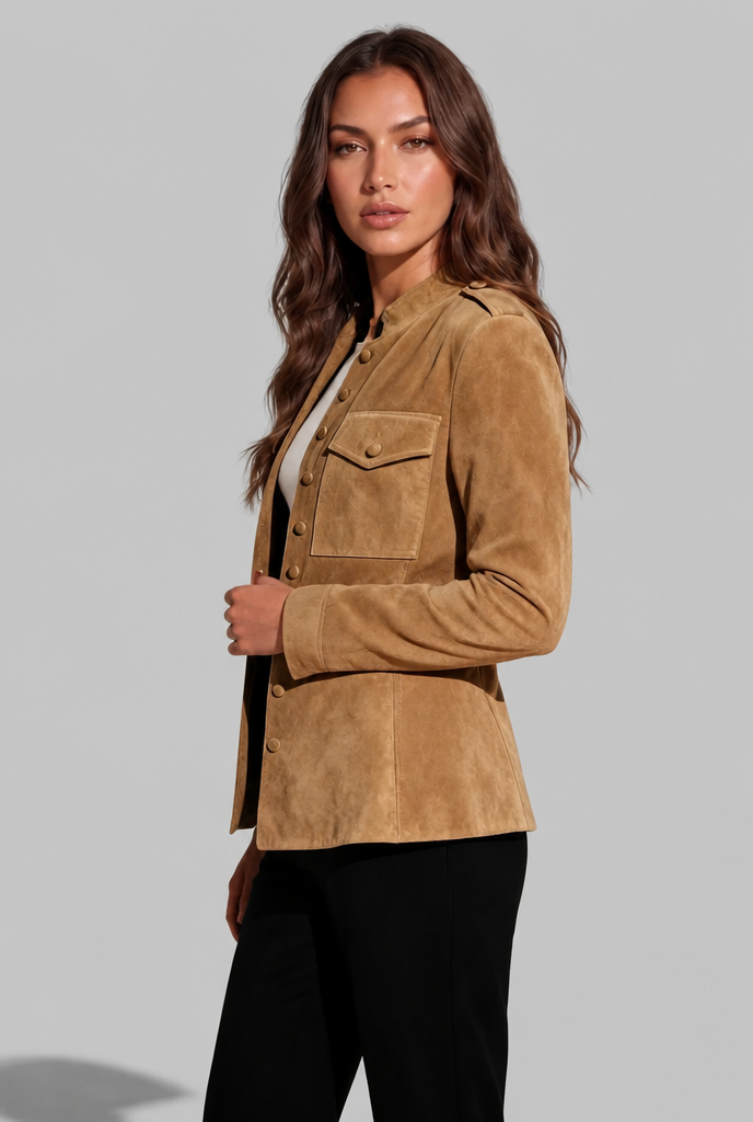Fitted Suede Jacket Audrey Calvero