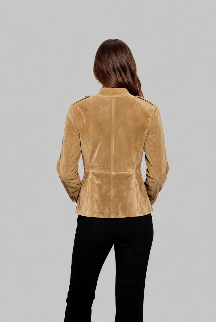 Fitted Suede Jacket Audrey Calvero