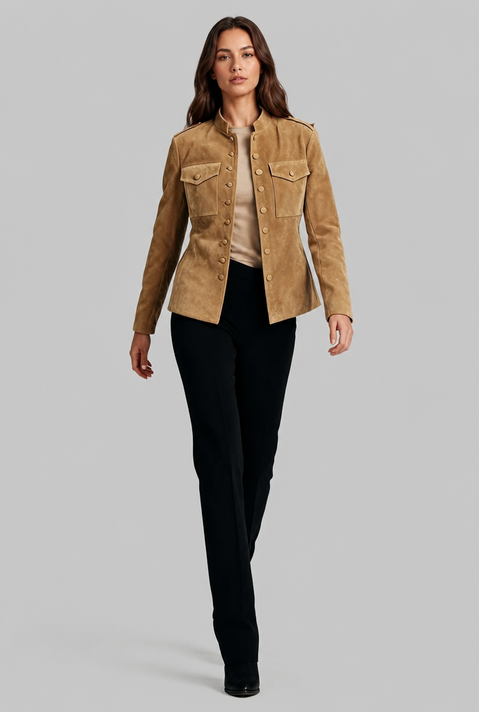 Fitted Suede Jacket Audrey Calvero