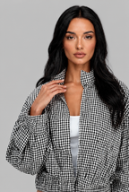 Cropped Gingham Jacket Audrey Calvero
