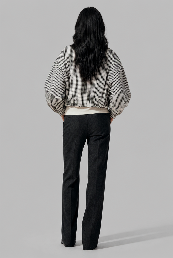 Cropped Gingham Jacket Audrey Calvero