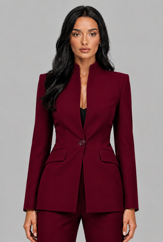 Tailored Blazer & Flared Trousers Suit Set Audrey Calvero