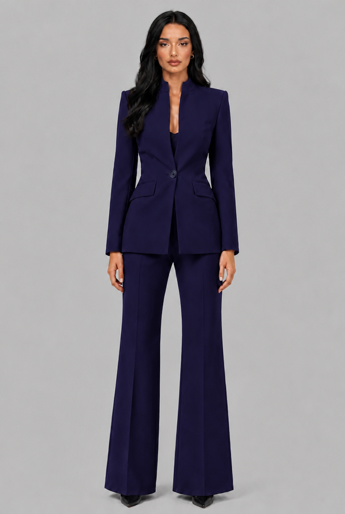 Tailored Blazer & Flared Trousers Suit Set Audrey Calvero