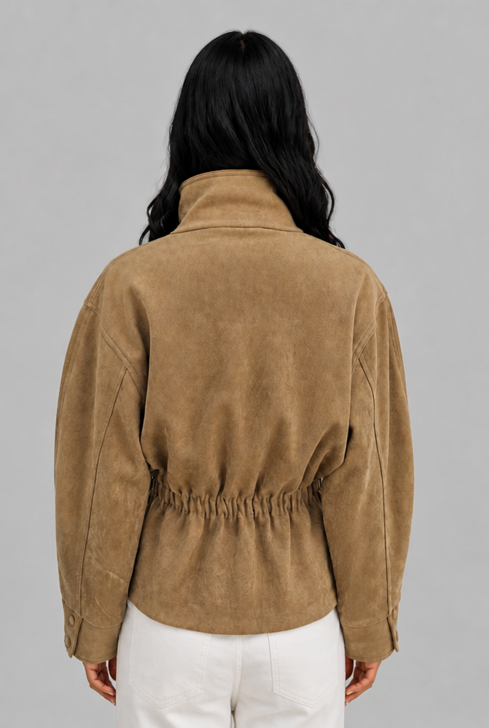 Belted Faux Suede Jacket Audrey Calvero