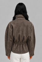 Belted Faux Suede Jacket Audrey Calvero