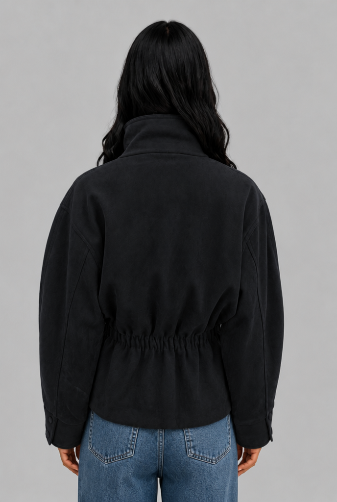 Belted Faux Suede Jacket Audrey Calvero