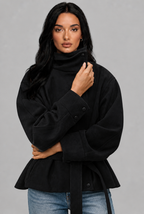 Belted Faux Suede Jacket Audrey Calvero