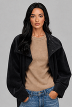 Belted Faux Suede Jacket Audrey Calvero