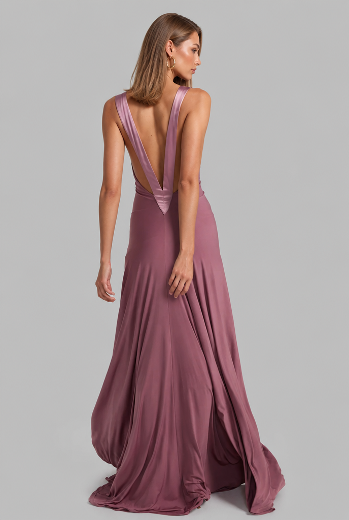 Party Maxi Dress with Satin Straps Audrey Calvero