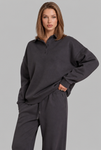 Oversized Henley & Wide Leg Jogger Lounge Set Audrey Calvero