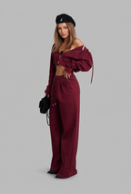 Cropped Hoodie & Wide Leg Jogger Lounge Set Audrey Calvero