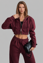 Cropped Hoodie & Wide Leg Jogger Lounge Set Audrey Calvero