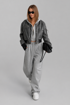 Cropped Hoodie & Wide Leg Jogger Lounge Set Audrey Calvero