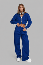 Cropped Hoodie & Wide Leg Jogger Lounge Set Audrey Calvero