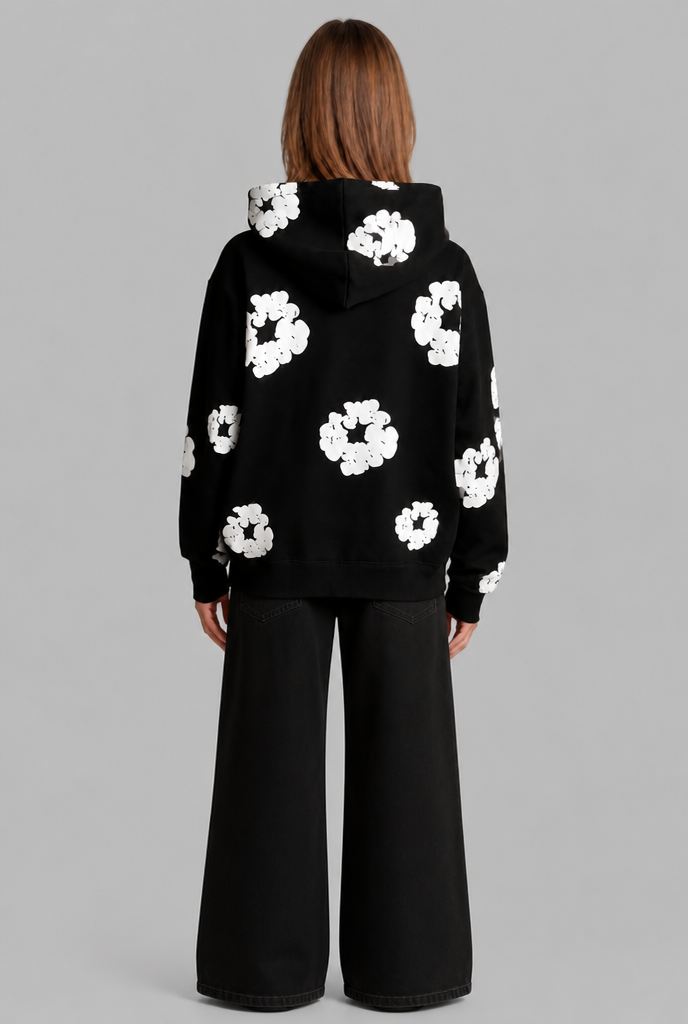 Oversized Floral Print Pullover Hoodie Audrey Calvero