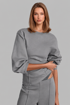 Puff Sleeve Top & Wide Leg Trousers Set Audrey Calvero