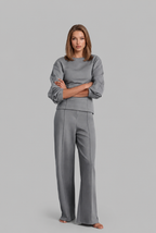 Puff Sleeve Top & Wide Leg Trousers Set Audrey Calvero