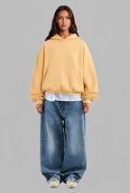 Oversized Embossed Logo Pullover Hoodie Audrey Calvero