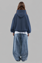 Oversized Embossed Logo Pullover Hoodie Audrey Calvero