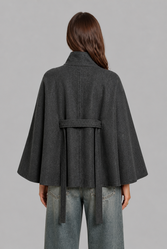 Short Belted Wool Coat Audrey Calvero