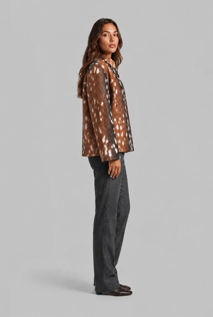 Bambi Faux Fur Jacket with Zipper Audrey Calvero