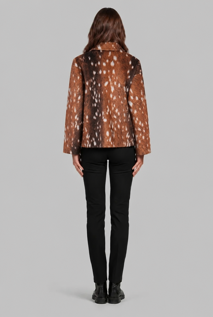 Bambi Faux Fur Jacket with Zipper Audrey Calvero