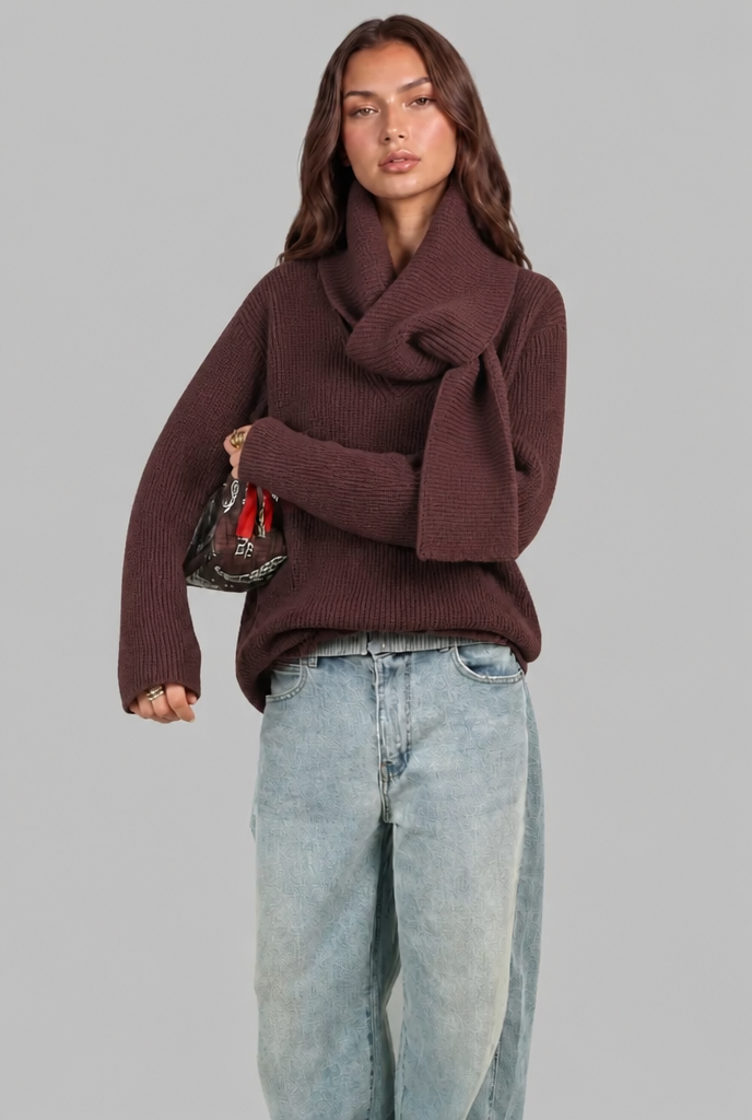 Scarf Detail Jumper Audrey Calvero
