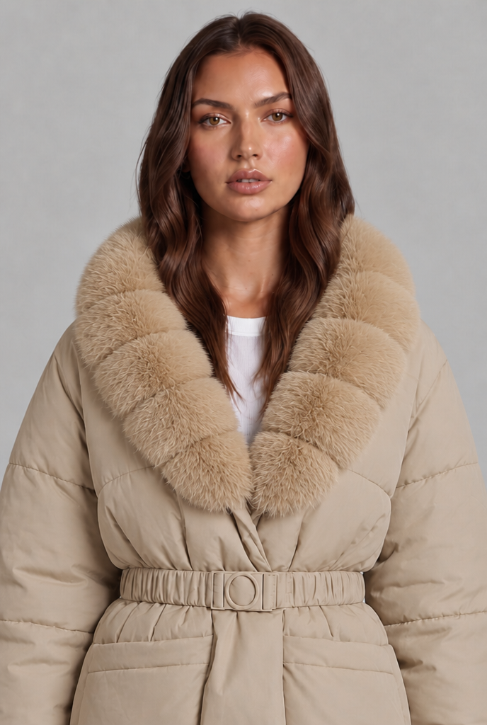 Faux Fur Collar Padded Jacket Audrey Calvero