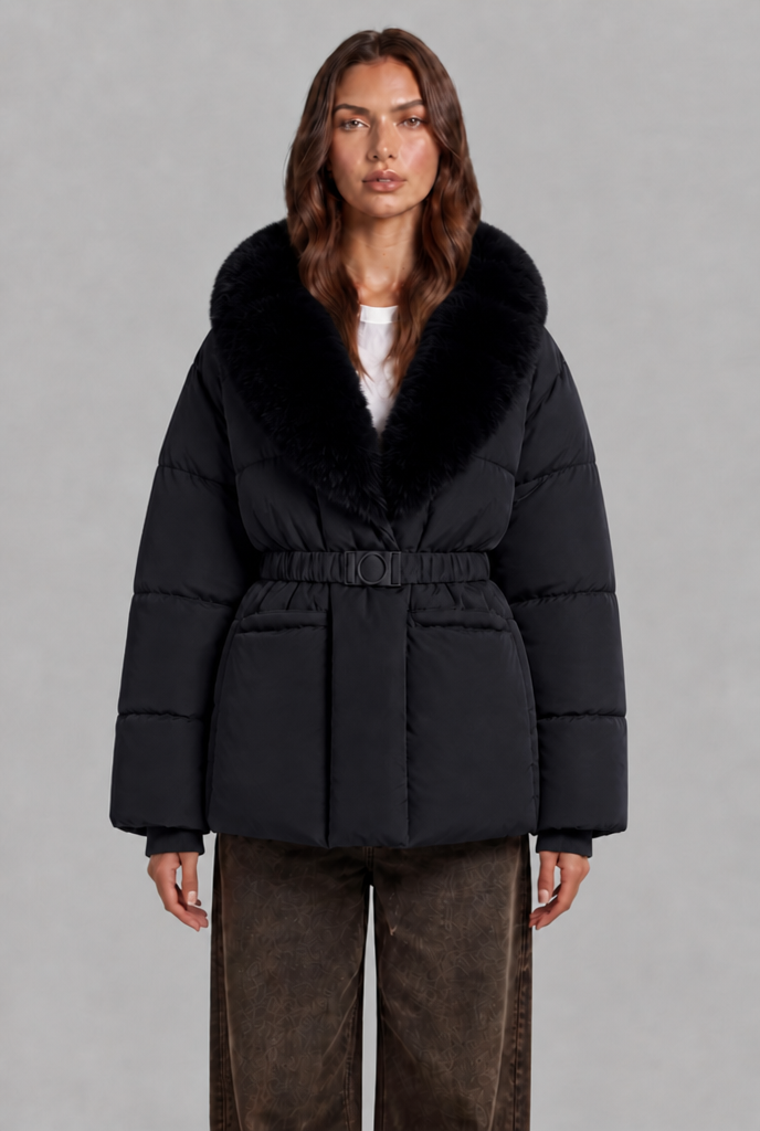 Faux Fur Collar Padded Jacket Audrey Calvero