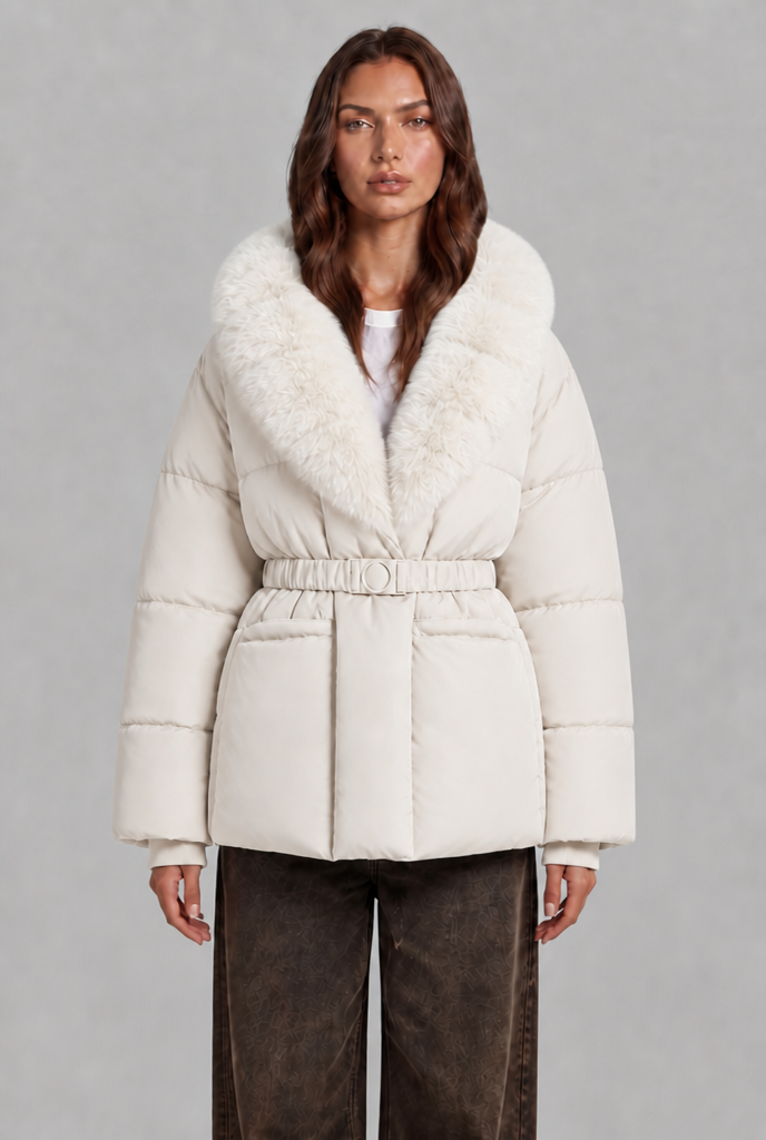 Faux Fur Collar Padded Jacket Audrey Calvero