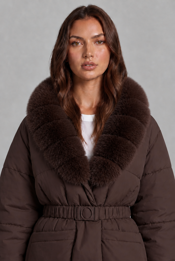 Faux Fur Collar Padded Jacket Audrey Calvero