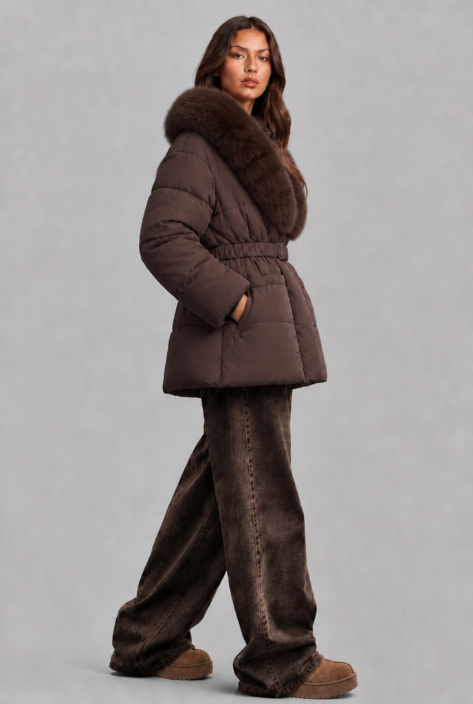 Faux Fur Collar Padded Jacket Audrey Calvero