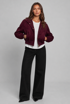 Isla Suede Bomber Jacket Audrey Calvero
