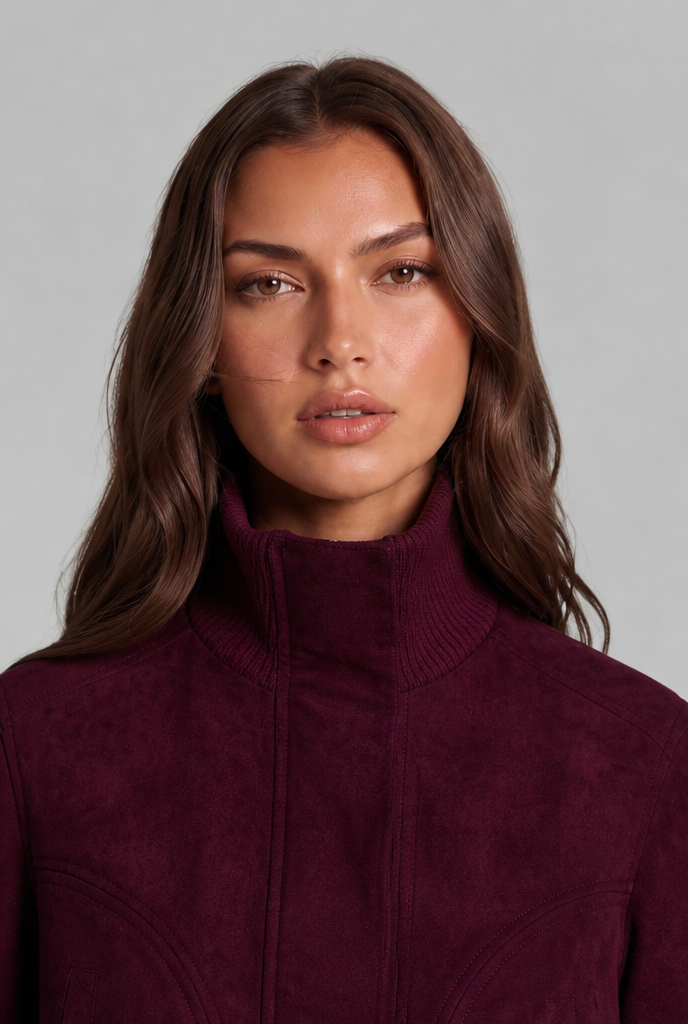 Isla Suede Bomber Jacket Audrey Calvero
