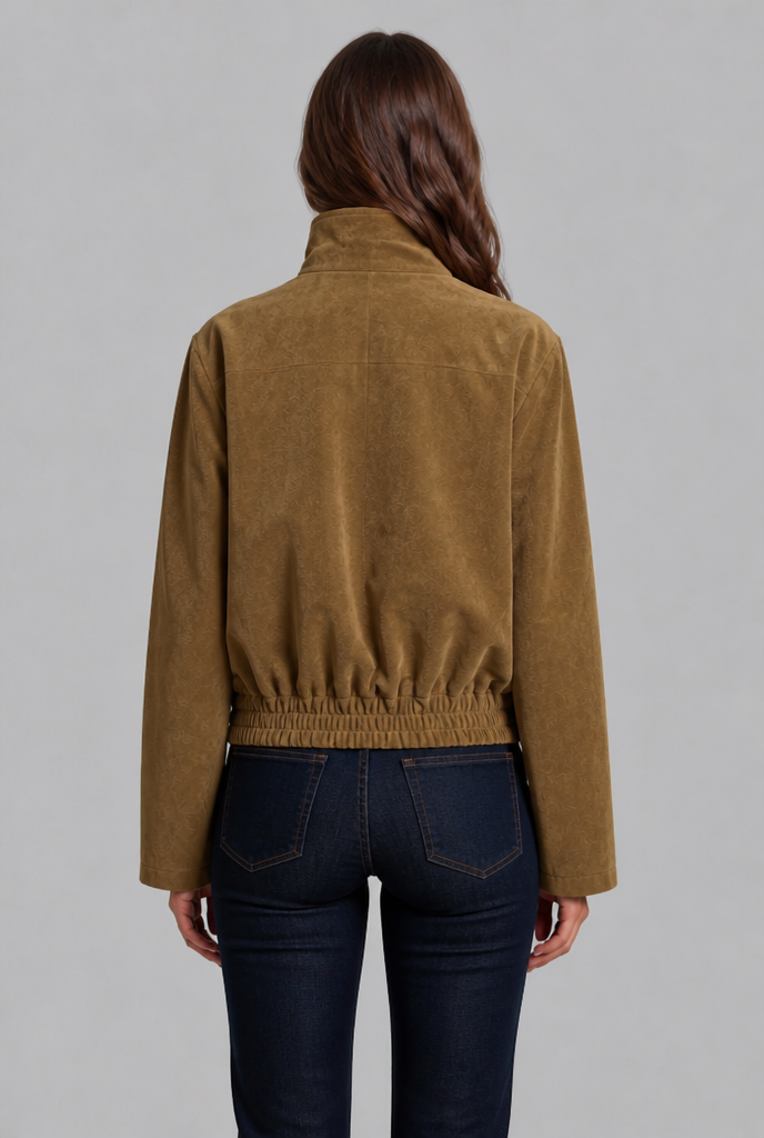 Anna Suede Bomber Jacket Audrey Calvero