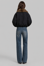 Faux Fur Collar Bomber Jacket Audrey Calvero